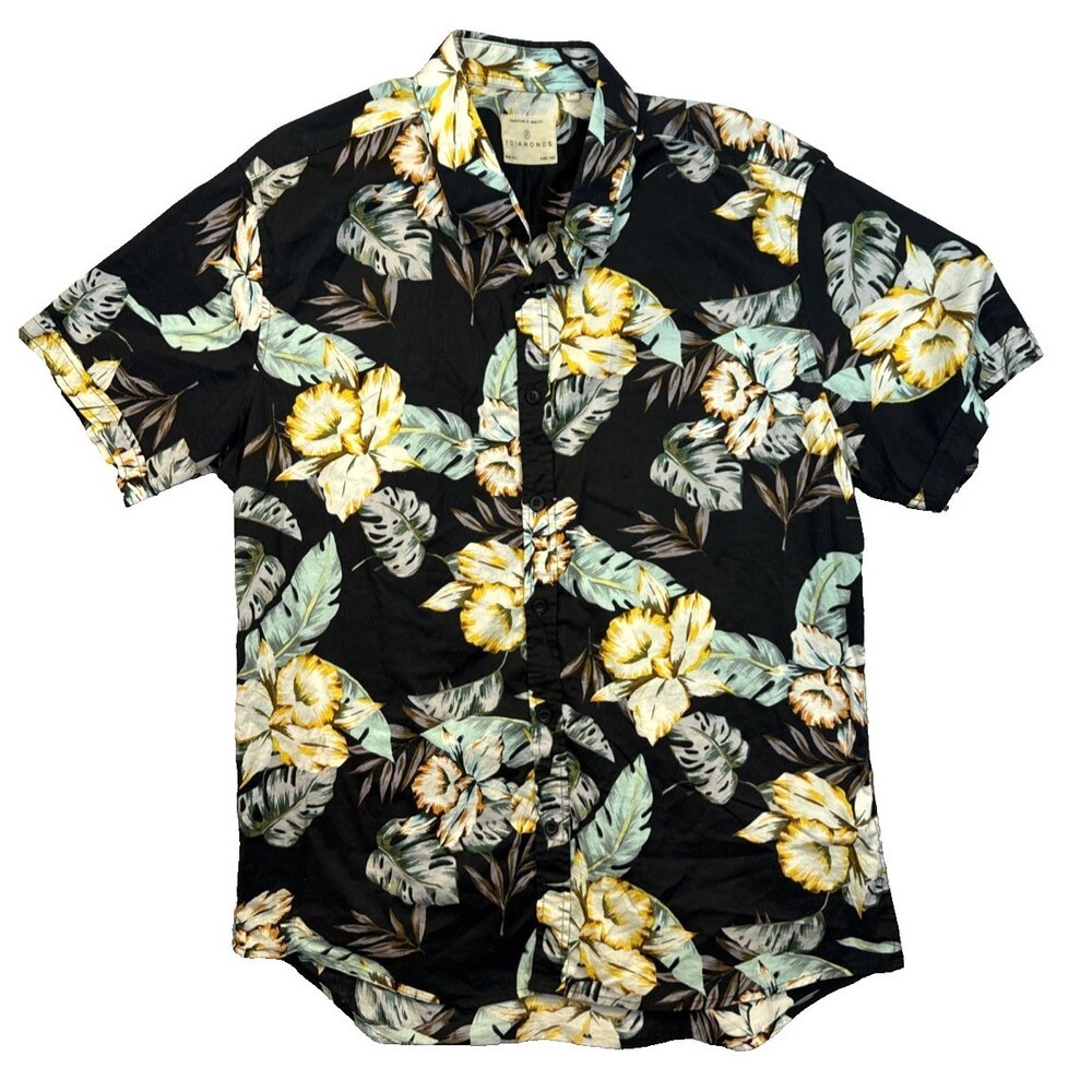 7Diamonds Harbor Lights Men's M Medium Hawaiian Shirt Stretch Cotton SMK-5201